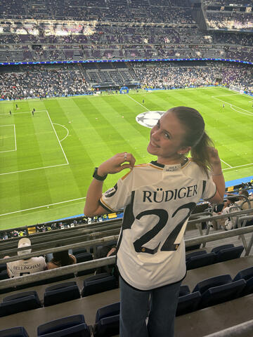 Audrey watched soccer game