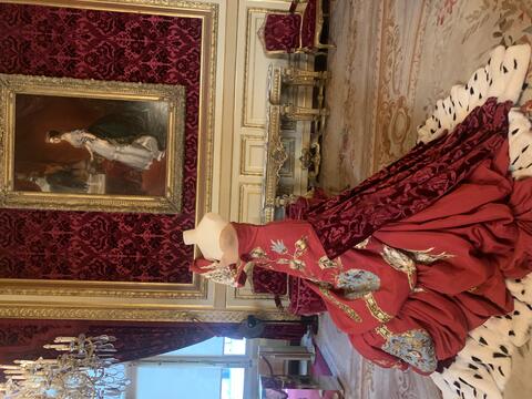 A royal dress featured at the Louvre in Paris, France.